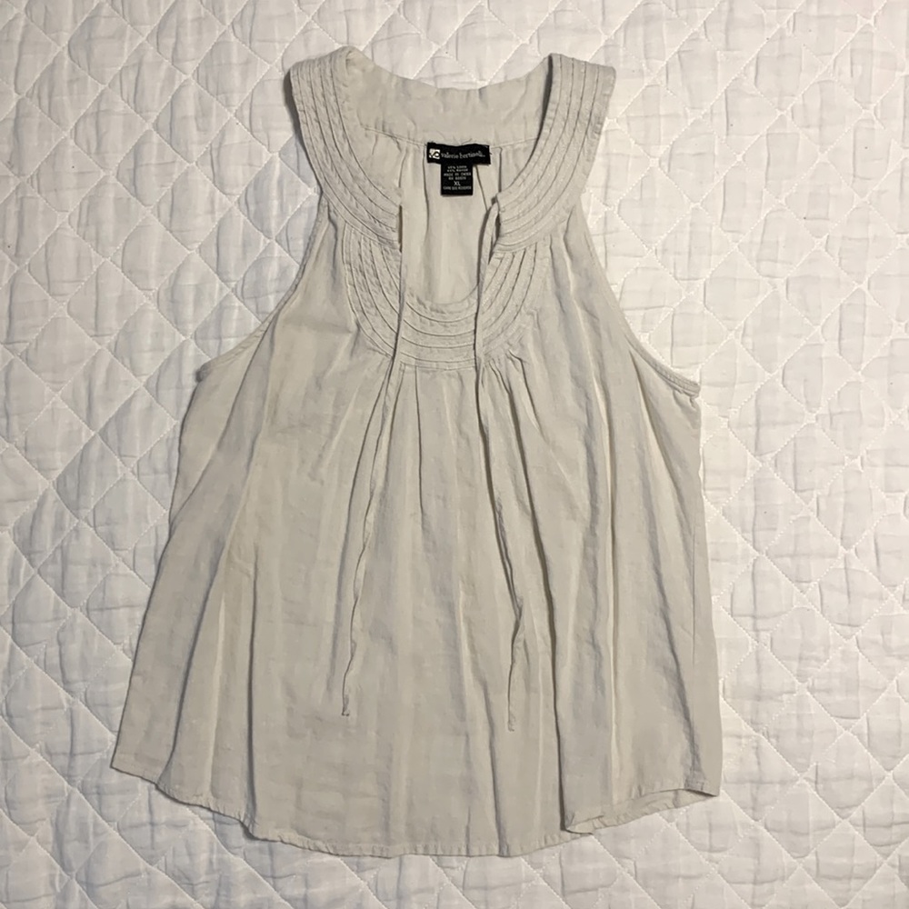 Valerie Bertinelli XL Tan/Cream Tank Top